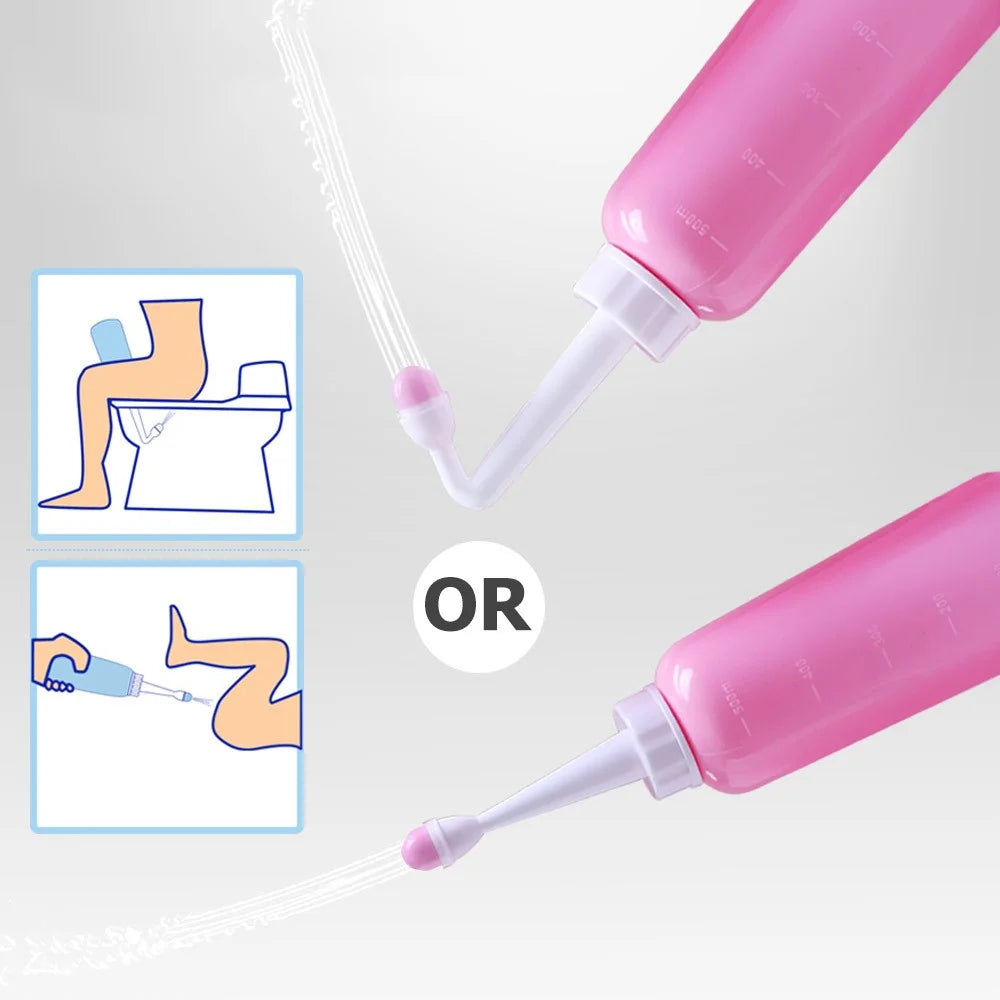 500ml Portable Travel Handheld Bidet Sprayer Personal Hygiene Cleaning Spraying Bottle - Pink - 3