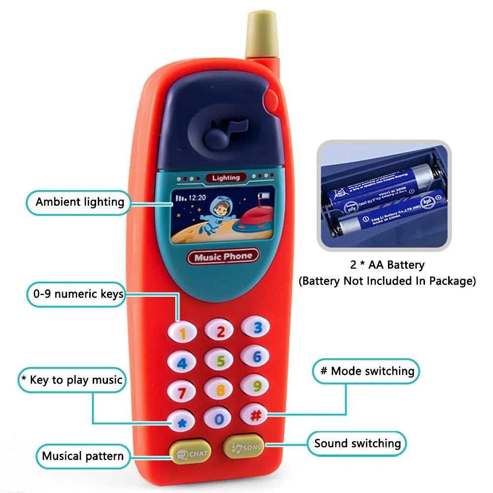 8902 Baby Toy Phone Simulation Smartphone Fun Learning Musical Toy for Toddlers, Kids - 2 - 5