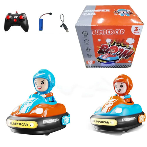 2629-T36A 2Pcs Remote Control Bumper Cars Ejecting Drivers Dolls Car with Light Music - 1