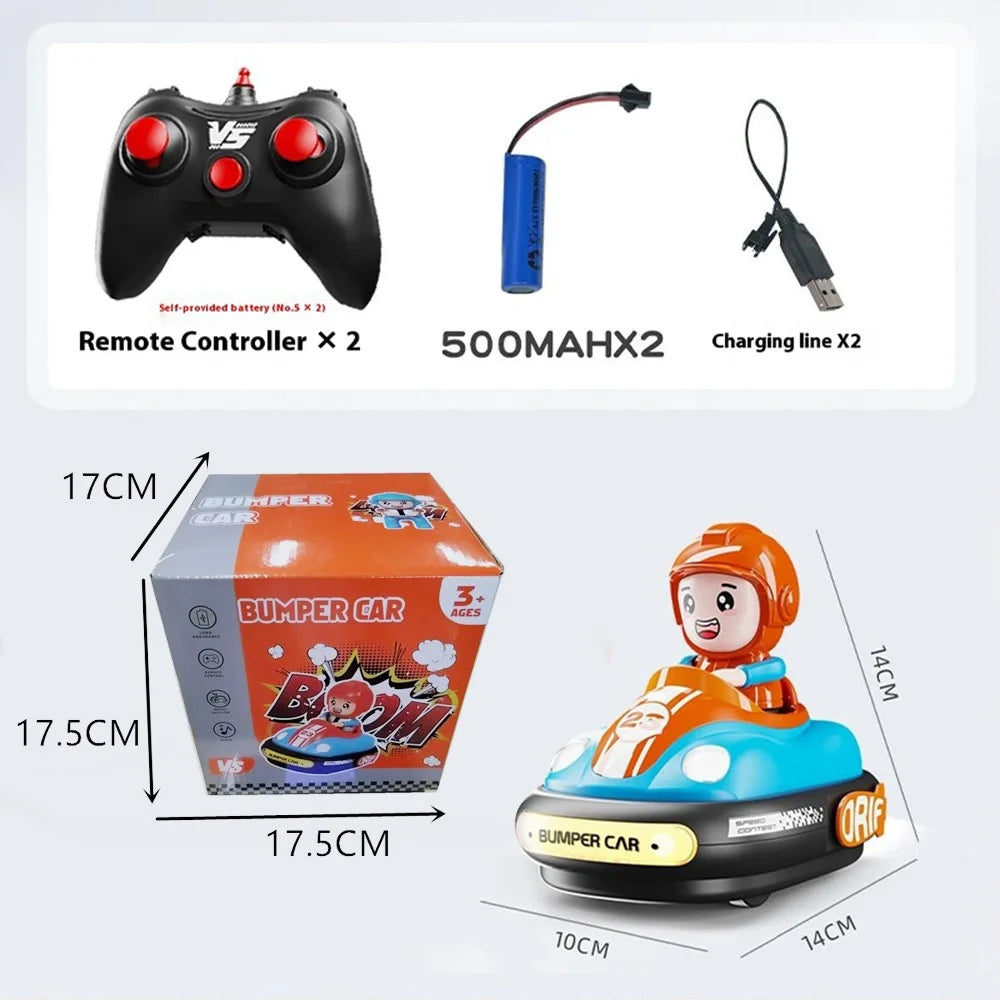 2629-T36A 2Pcs Remote Control Bumper Cars Ejecting Drivers Dolls Car with Light Music - 6