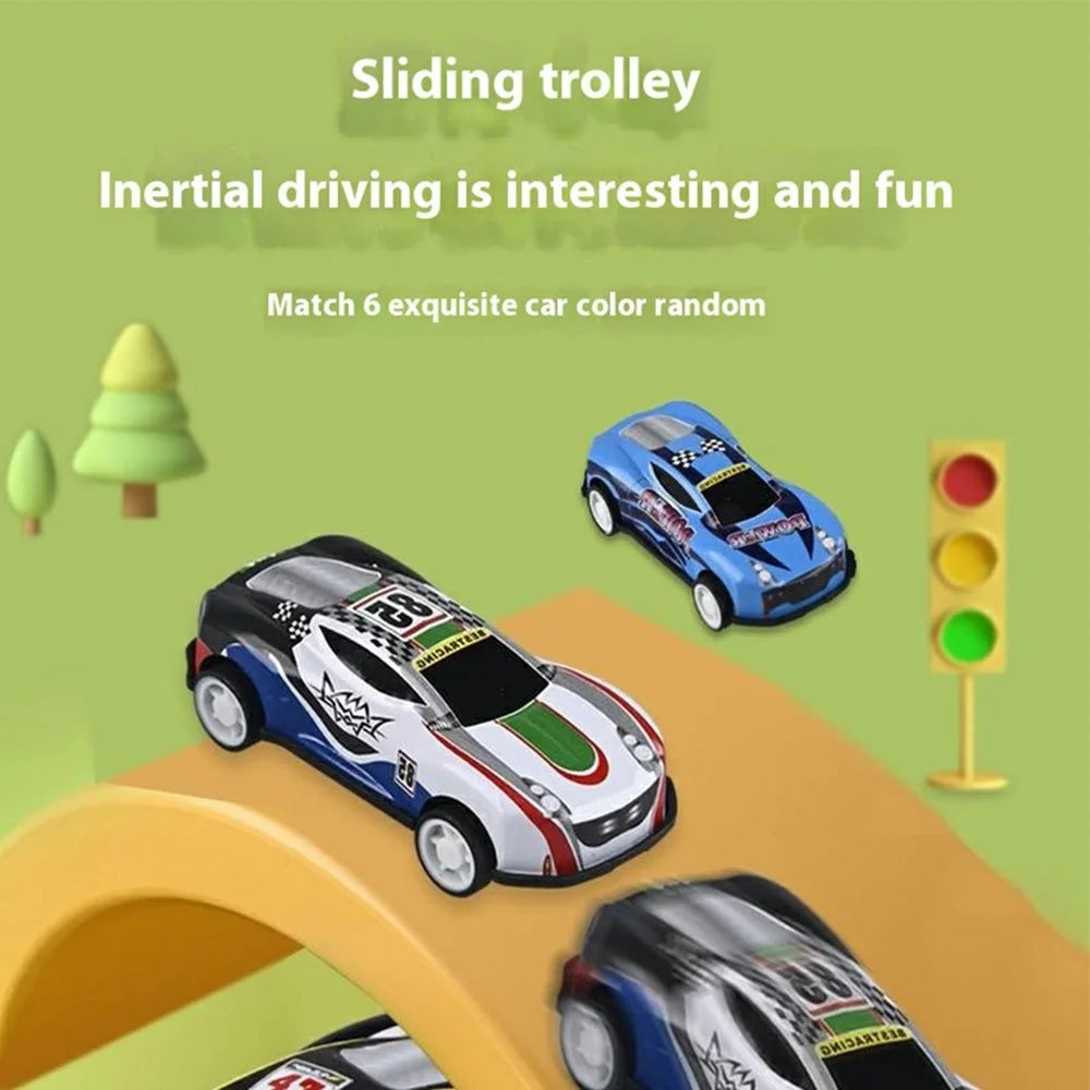 Y333-152 Dinosaur Transport Truck Toys Slide Game Kids Birthday Holiday Gift with 6 Race Cars - Green - 5