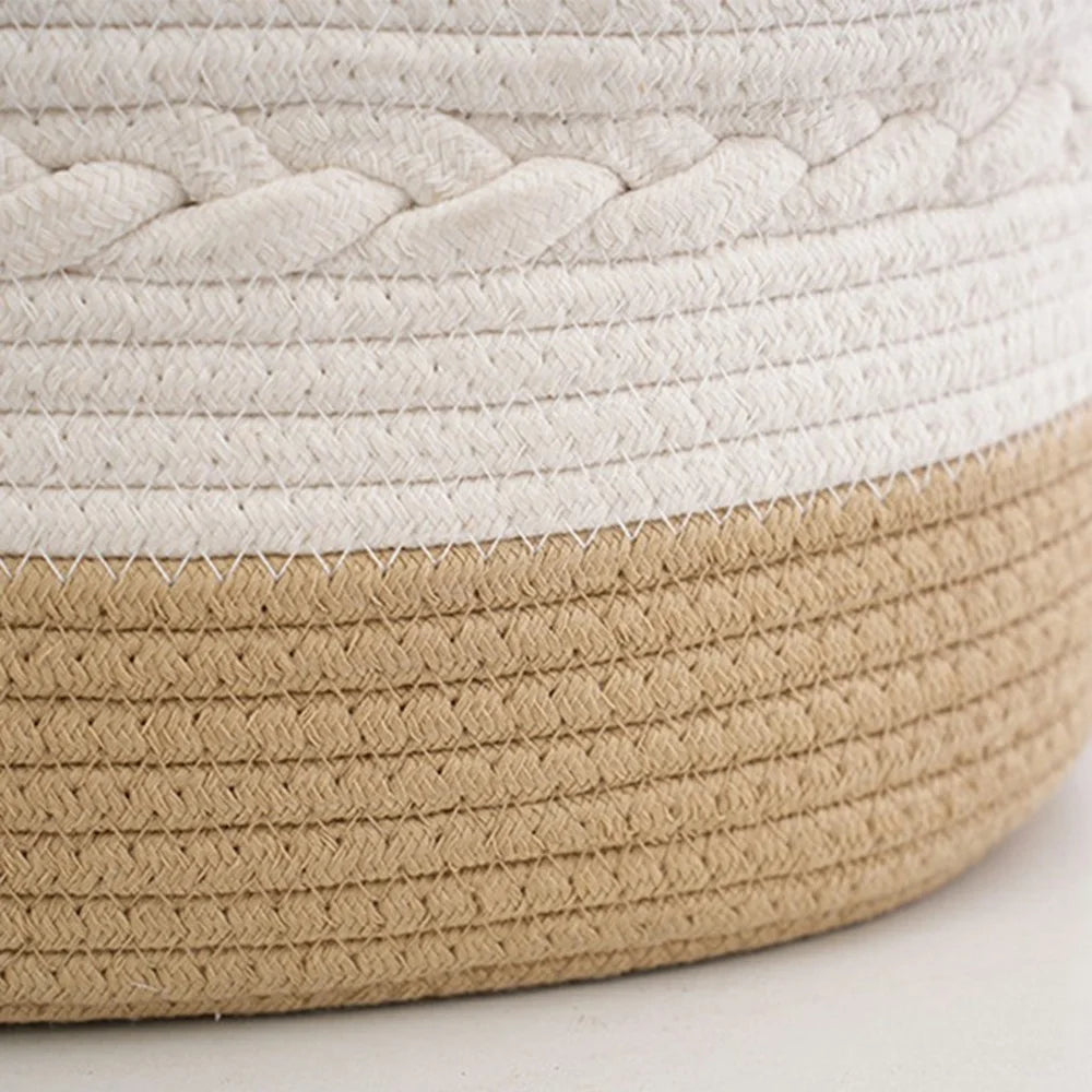 Baby Diaper Caddy Organizer Cotton Rope Portable Nursery Storage Basket, 38x25x17cm - Brown - 4
