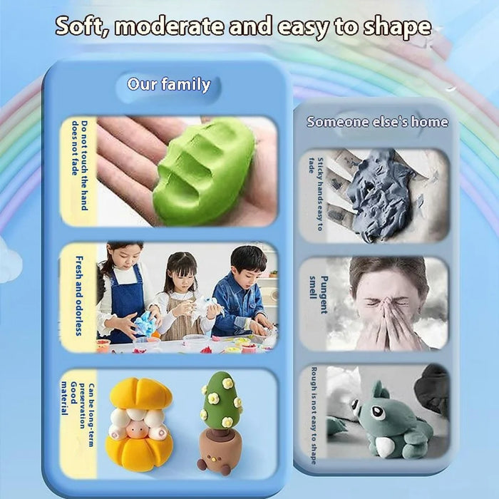 12 Colors DIY Clay Set for Kids Ultra-Light Non-Sticky Modeling Clay - 5