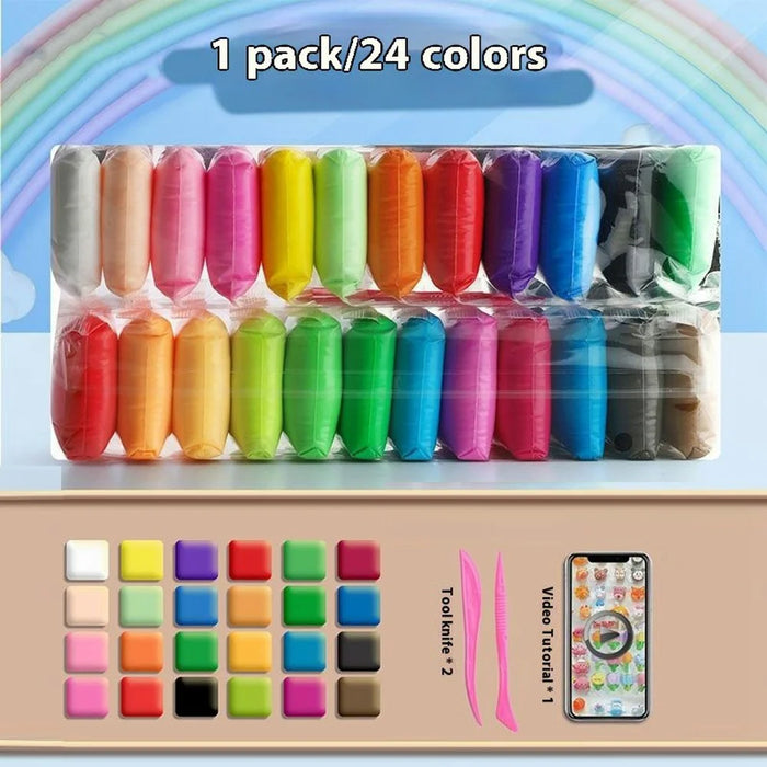 24 Colors DIY Clay Set for Kids Ultra-Light Non-Sticky Modeling Clay - 2