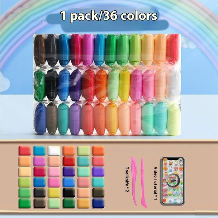 36 Colors DIY Clay Set for Kids Ultra-Light Non-Sticky Modeling Clay - 2