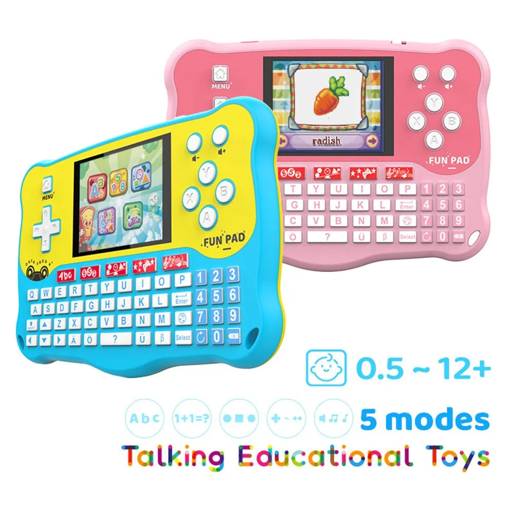 DATA FROG Baby Learning Pad with ABC Alphabet / Words / Music / Math Interactive Educational Electronic Toys - Blue - 2