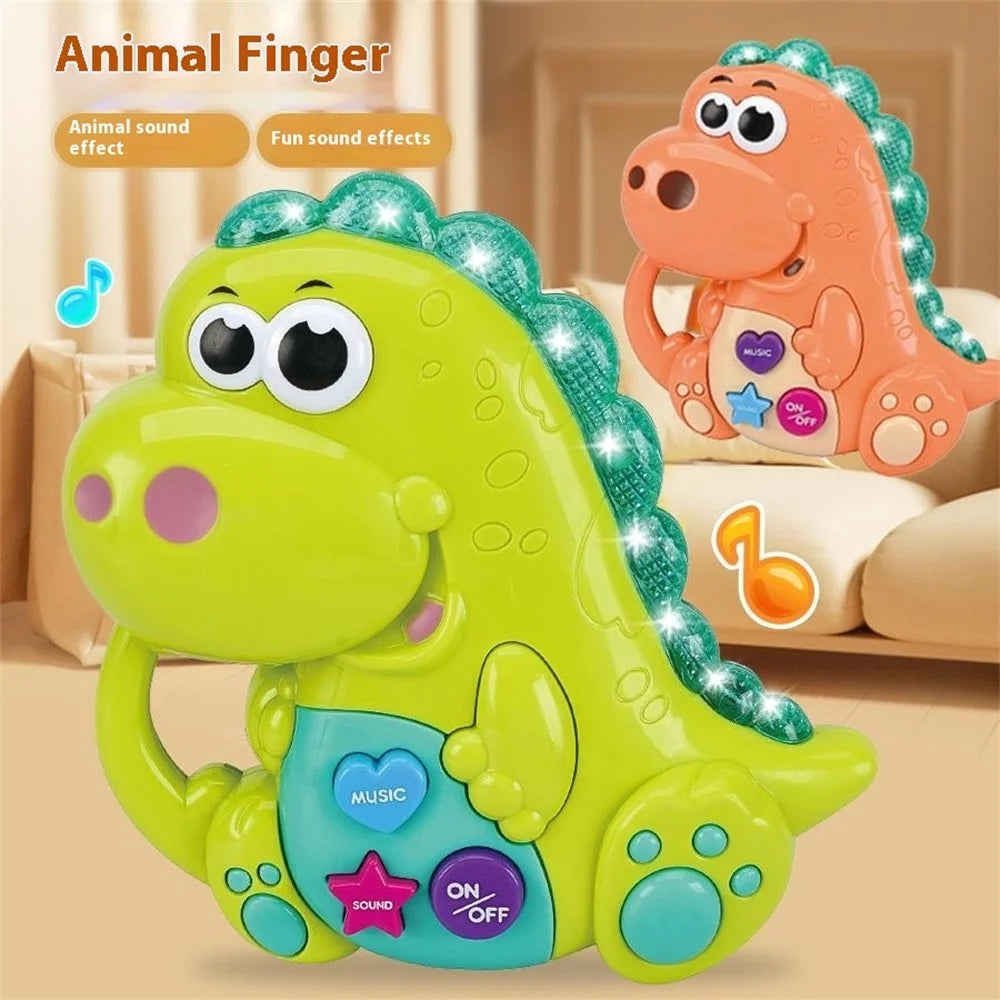 1138 Cartoon Dinosaur Baby Kids Musical Educational Toy Electronic Piano with Light - Green - 2