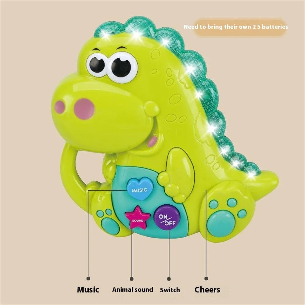 1138 Cartoon Dinosaur Baby Kids Musical Educational Toy Electronic Piano with Light - Green - 4