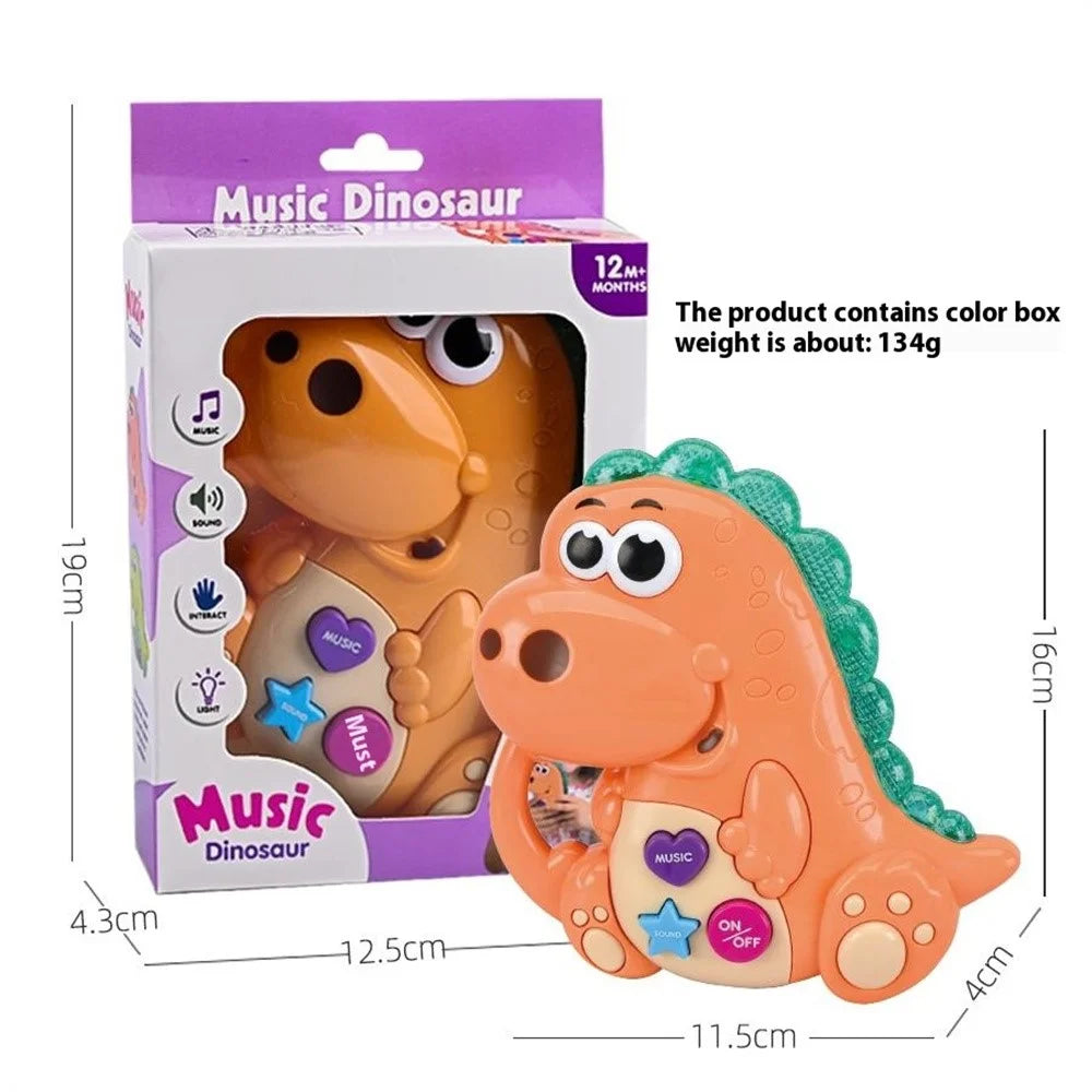 1138 Cartoon Dinosaur Baby Kids Musical Educational Toy Electronic Piano with Light - Green - 5