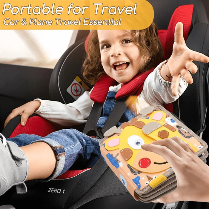 Cartoon Giraffe Learning Board Busy Book Educational Toy Gift for Toddlers Interactive Quiet Book - 2