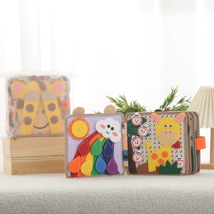 Cartoon Giraffe Learning Board Busy Book Educational Toy Gift for Toddlers Interactive Quiet Book - 5
