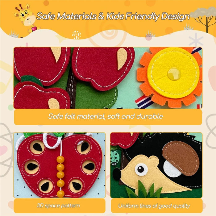 Cartoon Giraffe Learning Board Busy Book Educational Toy Gift for Toddlers Interactive Quiet Book - 7