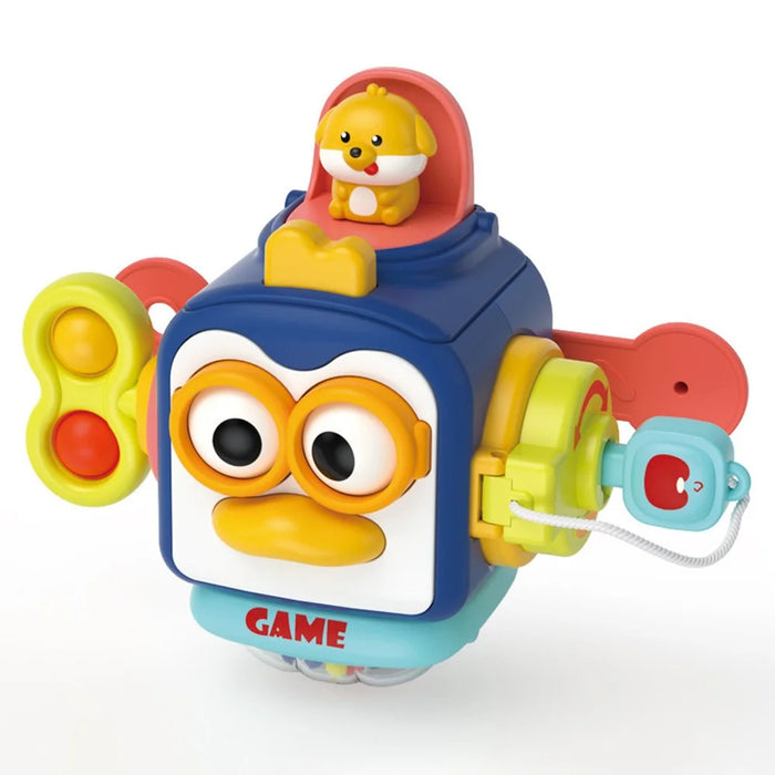Toddler Penguin Activity Cube 6-Sided Sensory Ball Toy Gift for Baby Fine Motor Skills Development - 1