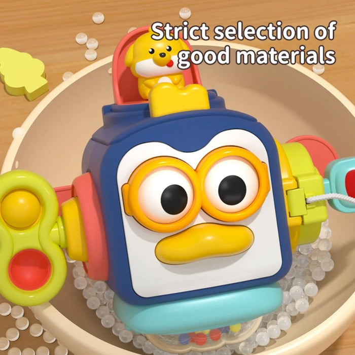 Toddler Penguin Activity Cube 6-Sided Sensory Ball Toy Gift for Baby Fine Motor Skills Development - 7
