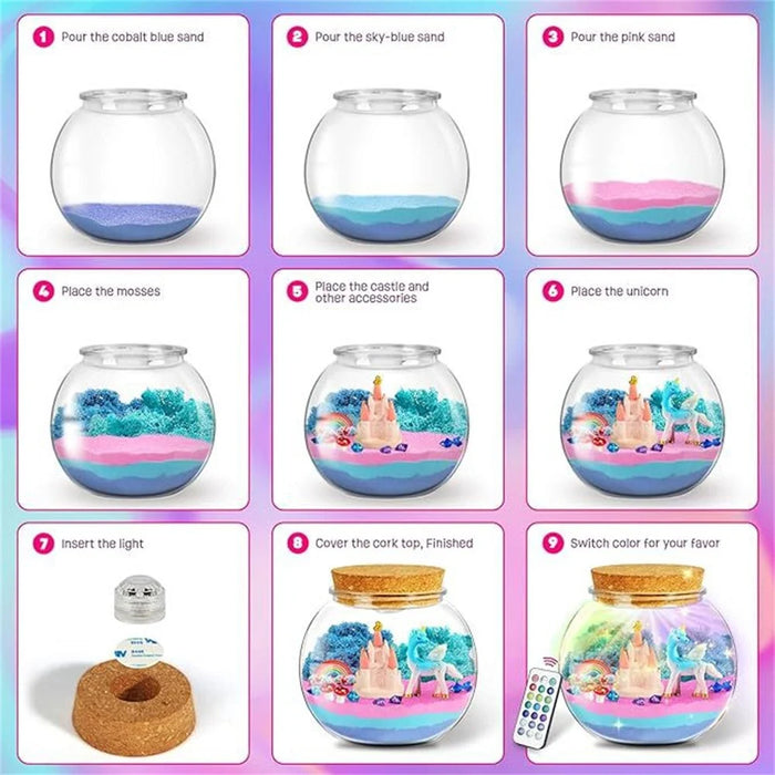 Light Up Container DIY Terrarium Kit for Kids Crystal Growing Arts Craft Educational Toy - Mermaid - 2