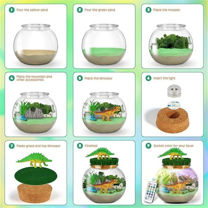 Light Up Container DIY Terrarium Kit for Kids Crystal Growing Arts Craft Educational Toy - Mermaid - 3
