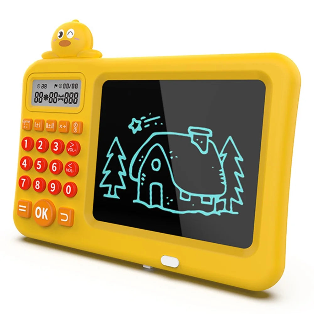 Electronic Math Game with Sketch Pad Educational Math Learning Game for 0 - 6 Years Kids - Yellow Duck - 1