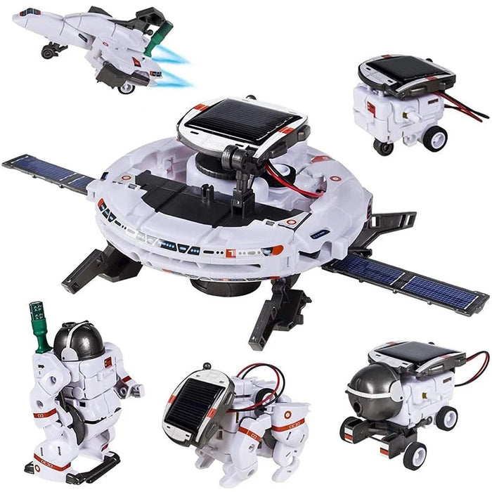 6 in 1 Solar Robot Building Block Toy DIY Assembly Kit Educational Toy - White - 1