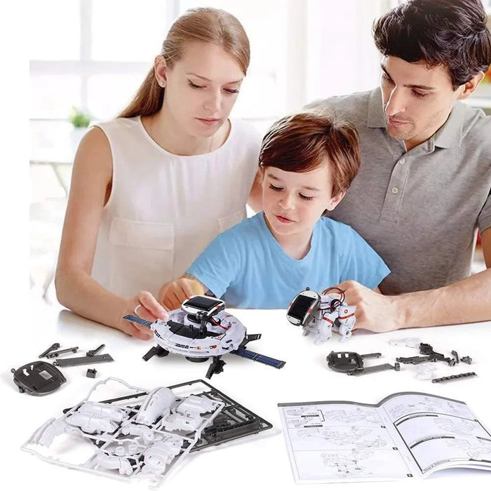 6 in 1 Solar Robot Building Block Toy DIY Assembly Kit Educational Toy - White - 4