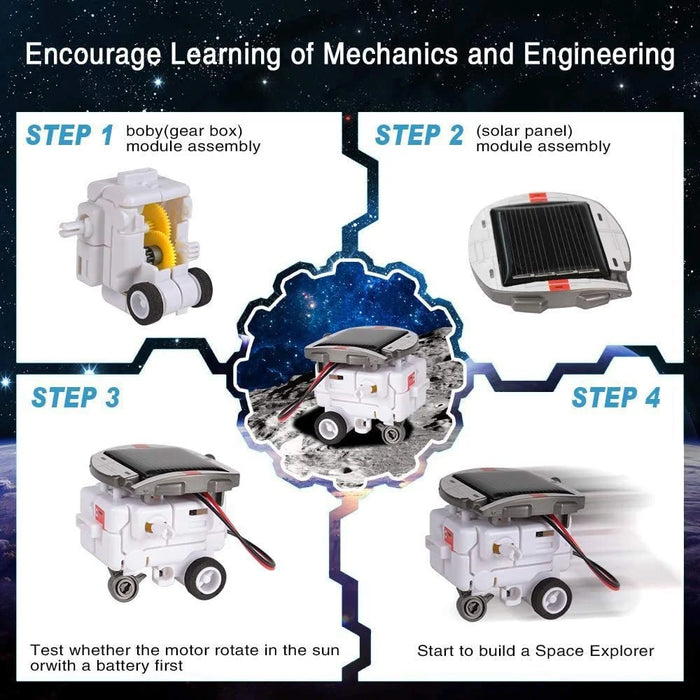 6 in 1 Solar Robot Building Block Toy DIY Assembly Kit Educational Toy - White - 7