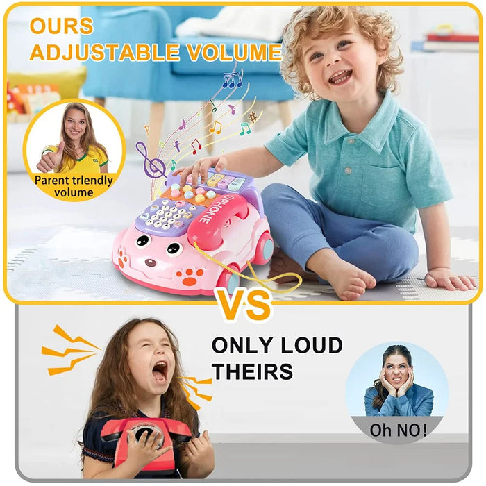 Simulation Telephone Toy Pretend Play Phone Toy for Toddlers and Children - Pink - 5