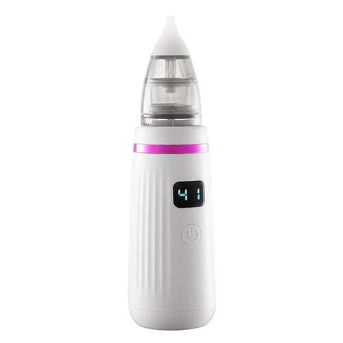 Baby Nasal Aspirator Electric Ear Wax Remover Multifunction Snot Sucker Nose Cleaner for Infants - White+Purple - 1
