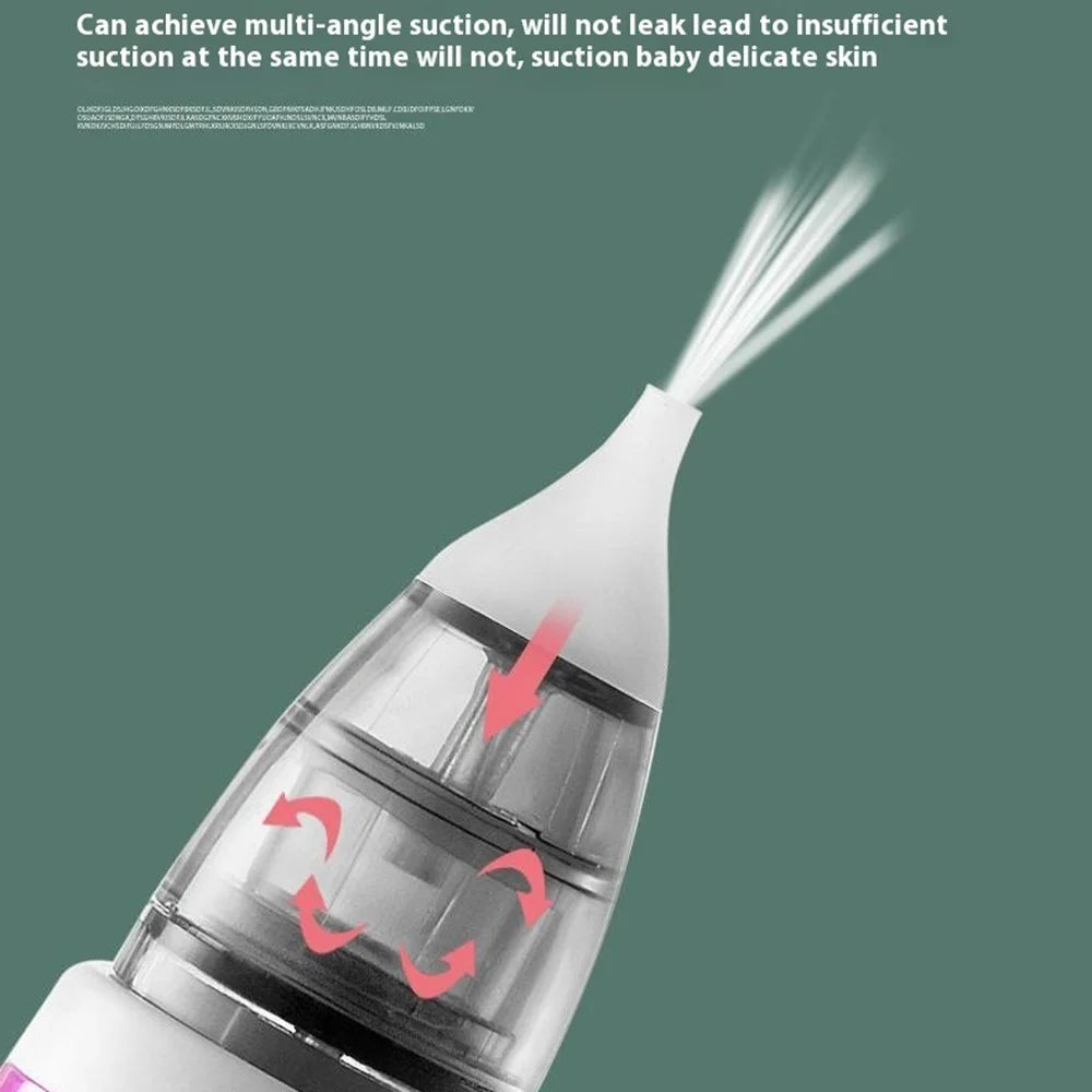 Baby Nasal Aspirator Electric Ear Wax Remover Multifunction Snot Sucker Nose Cleaner for Infants - White+Purple - 6
