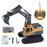 BC1033 6 Channel Alloy RC Excavator Realistic Digging Tracked Engineering Vehicle Children Toy - Style 1 - 1