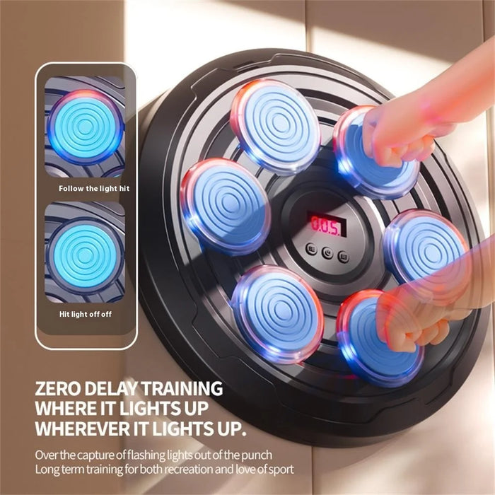 Children's Musical Boxing Target Electronic Training Equipment 6 Keys with Boxing Gloves - Pink - 5