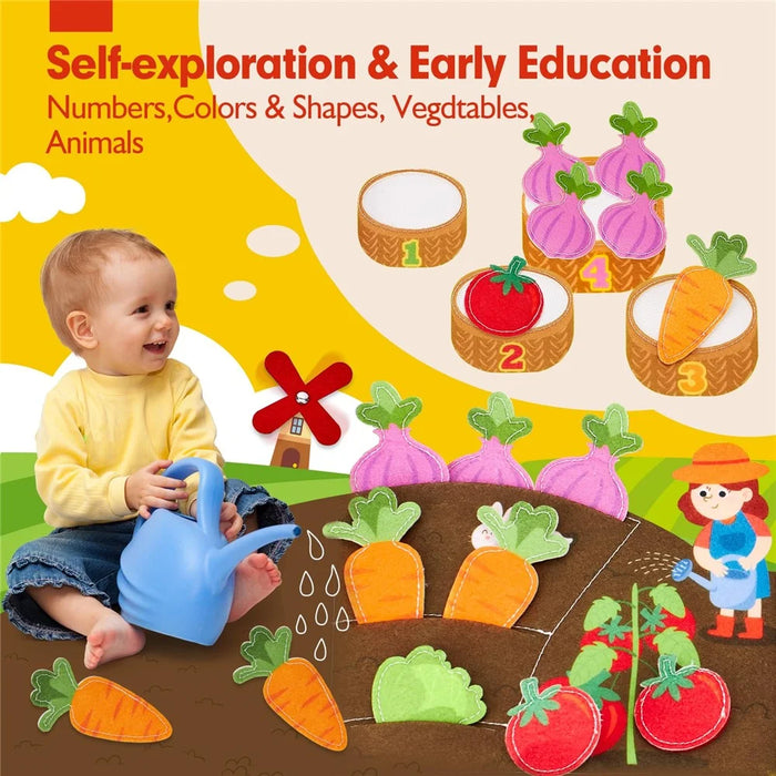 3D Busy Book Interactive Sensory Busy Board Educational Synthetic Felt Toddler Quiet Toy Gift - 2