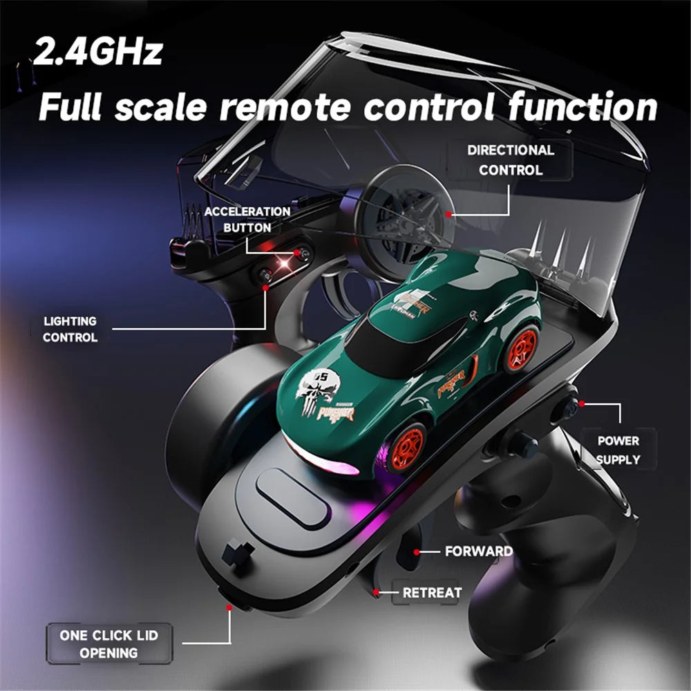 1:64 Mini RC Car 2.4G Full Proportional Remote Control High Speed Desktop Drift Vehicle Gift (CE / CPC / EN71 / ASTM Certified) - Grey - 7