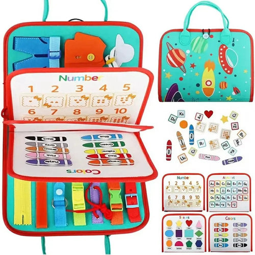 Busy Board Learning Toy Gift Felt Activity Board for Toddlers Early Education Skill Development - 1