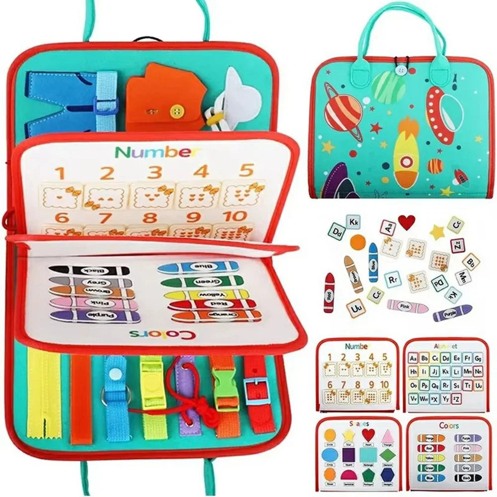 Busy Board Learning Toy Gift Felt Activity Board for Toddlers Early Education Skill Development - 1