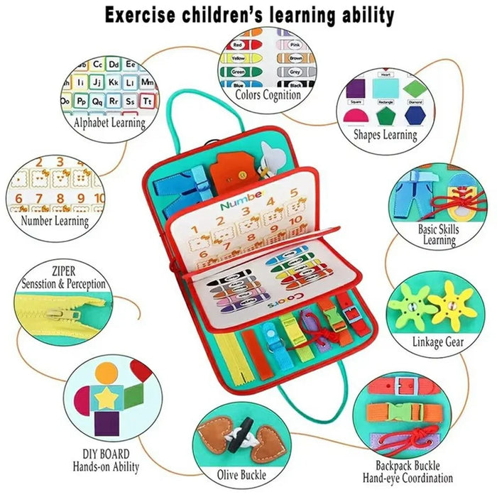 Busy Board Learning Toy Gift Felt Activity Board for Toddlers Early Education Skill Development - 6