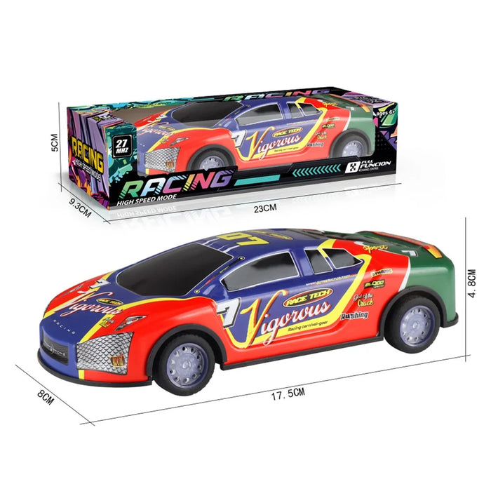 HDXX229 Electric RC Drift Race Car for Boys 4-Channel Graffiti Alloy Tin Light Vehicle Truck Remote Control Toy Car - Dark Blue Racing Car - 6