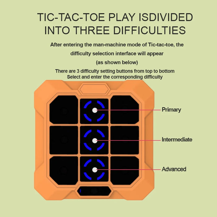 B300 6 in 1 Smart Tic-Tac-Toe Game Machine Educational Toy for Children Brain Training - Orange - 4