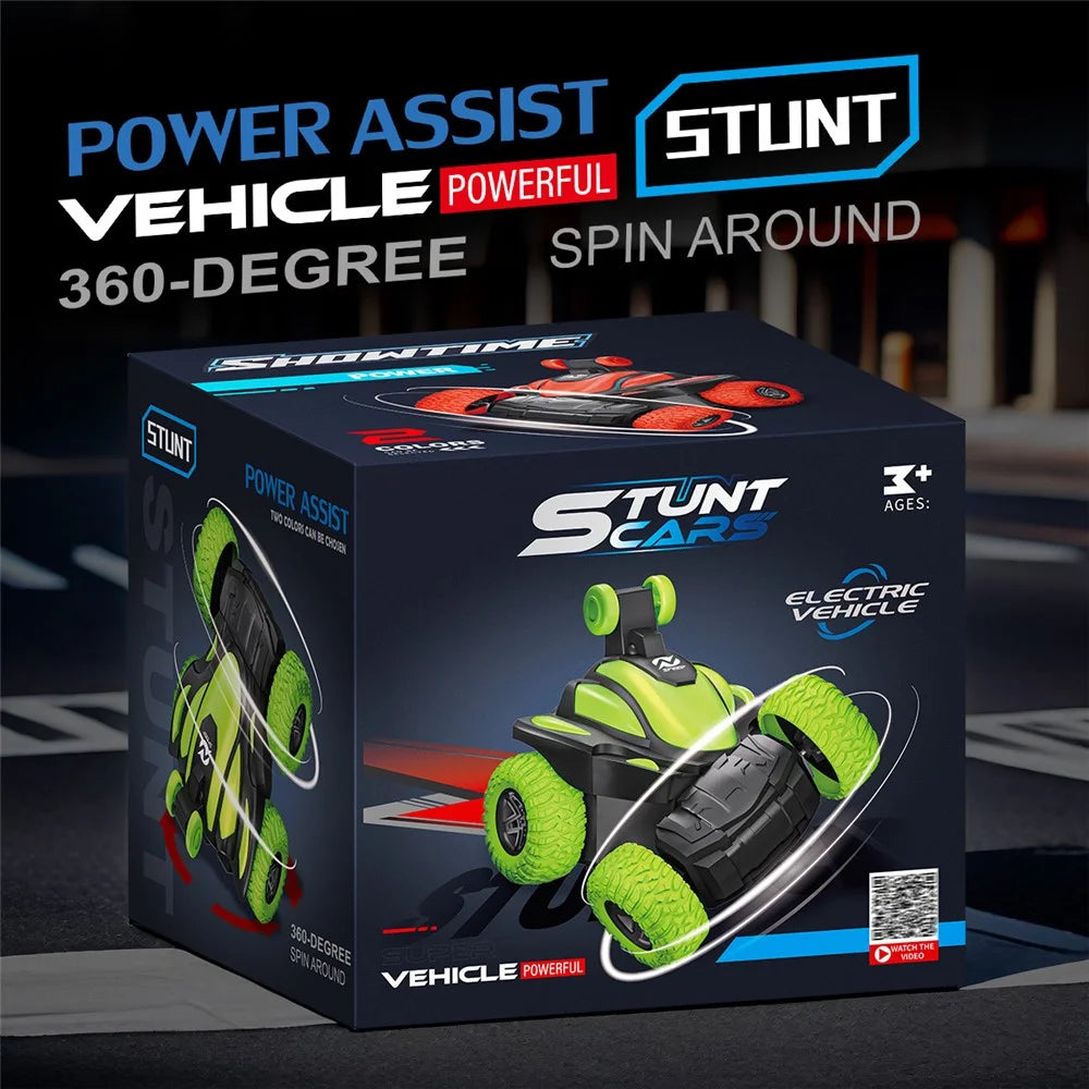 360 Degree Rotation Stunt Car with Light and Sound Electric Vehicle Toy for Children - Red - 2