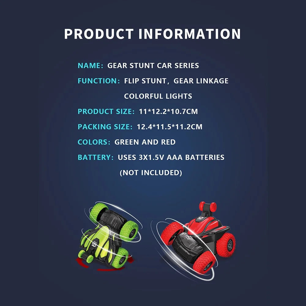 360 Degree Rotation Stunt Car with Light and Sound Electric Vehicle Toy for Children - Red - 5