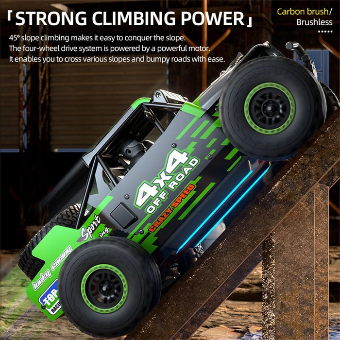 ZLL SG 202Pro 4WD LED Spotlight RC Car High-Speed Off-Road Rock Crawler Truck Toy, Single Battery - Green - 5