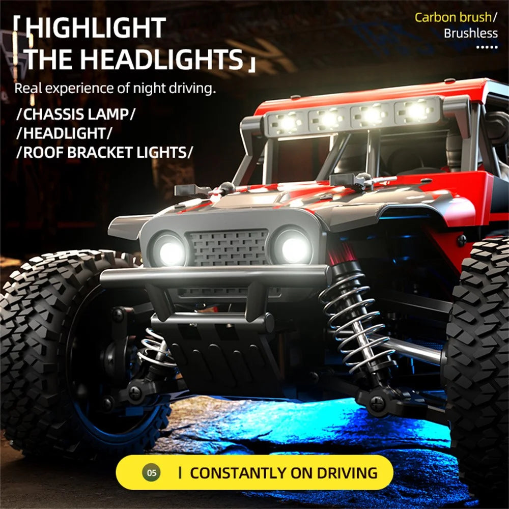 SG 202Max 4WD RC Car LED Spotlight High Speed Off-Road Climbing Truck Remote Control Vehicle, 2 Batteries - Red - 7