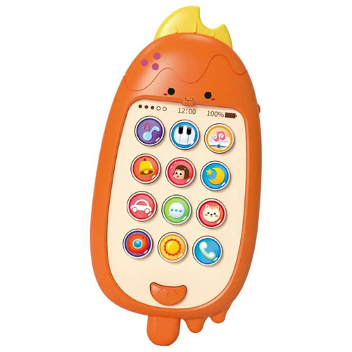 609 Ice Lolly Shape Teether Musical Telephone Baby Early Learning Phone Toy with Music and Light - Orange - 1