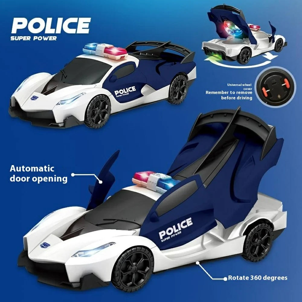 R07 Transforming Electric Race Car Kids Light Up 360 Degree Rotation Stunt Vehicle Boys Birthday Gift Toy - Red - 3