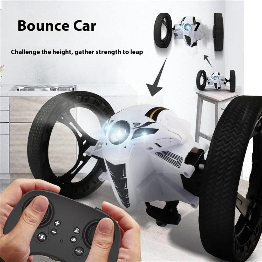 Stunt RC Car Remote Control 360 Degree Rotation Light Music Bounce Vehicle Toy with Camera - Yellow - 4