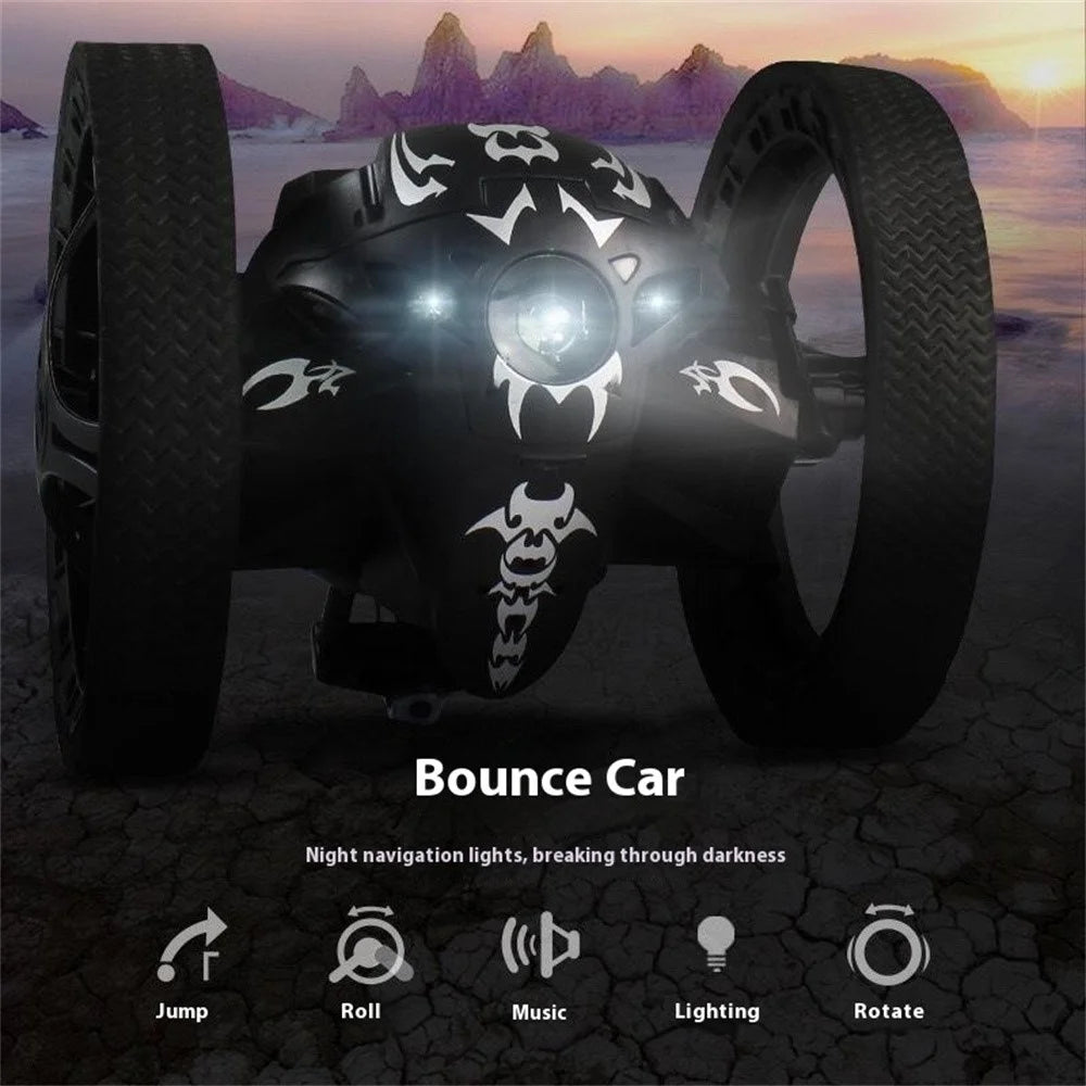Stunt RC Car Remote Control 360 Degree Rotation Light Music Bounce Vehicle Toy with Camera - Yellow - 5