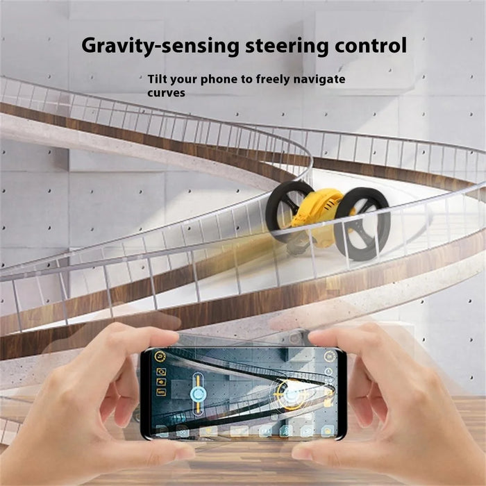 Stunt RC Car Remote Control 360 Degree Rotation Light Music Rechargeable Bounce Vehicle Kids Toy - Yellow - 3