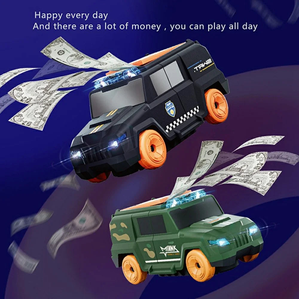 Auto Money Spraying Toy Car Creative Gift with Light and Music Car Toy Sound Effects Entertainment - Mint Green - 3
