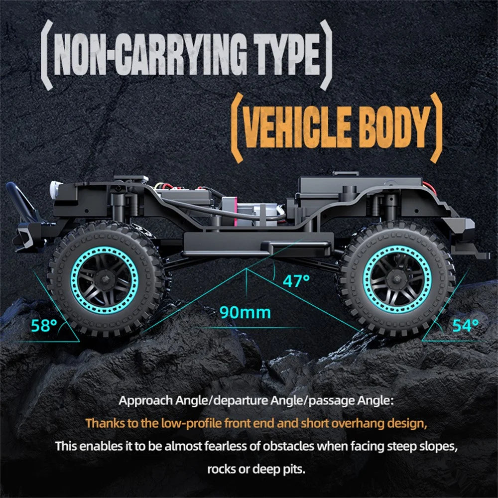 ZLL SG206PRO Brushed Motor RC Rock Crawler 1 / 20 Scale 4WD Off Road Vehicle with LED Light High Speed Car Toy, Single Battery - Blue - 4