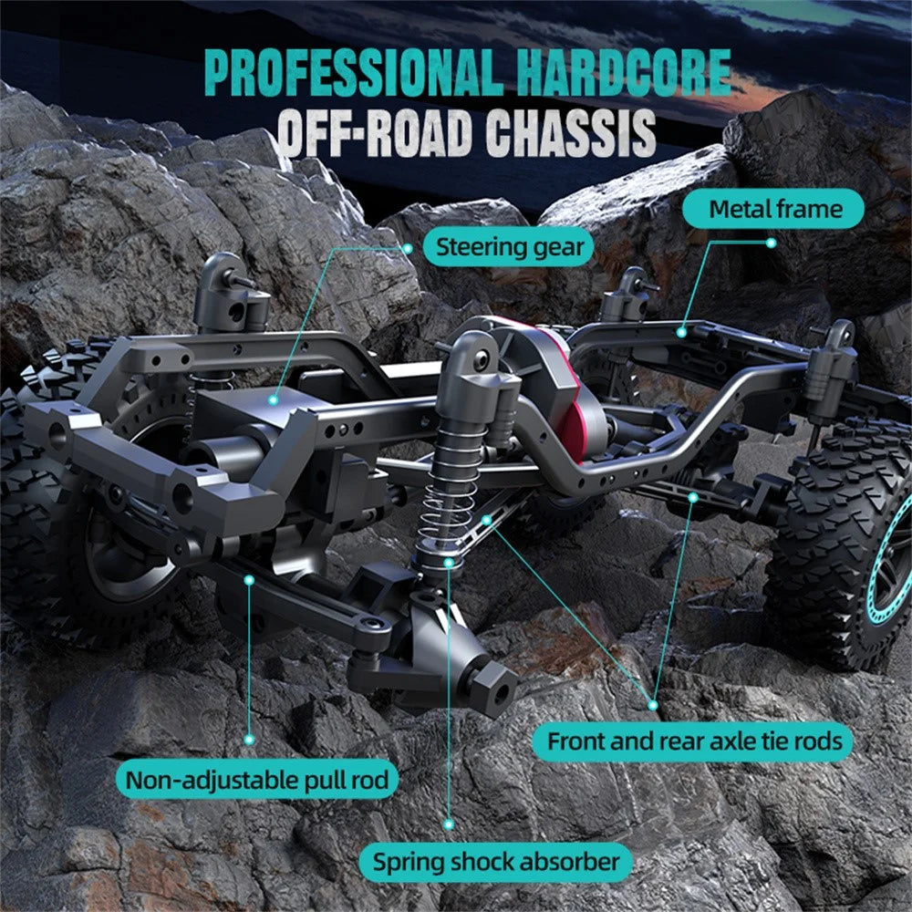 ZLL SG206PRO Brushed Motor RC Rock Crawler 1 / 20 Scale 4WD Off Road Vehicle with LED Light High Speed Car Toy, 3 Batteries - Blue - 5