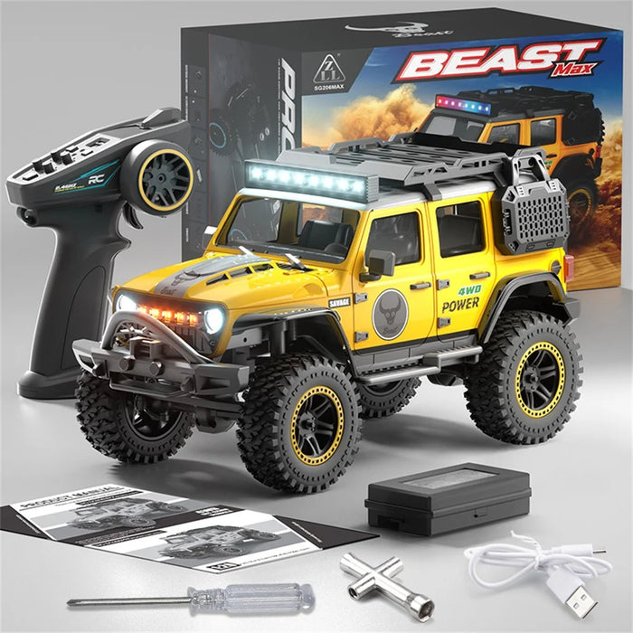 ZLL SG206MAX Brushless Motor 1:20 RC Climbing Car 4WD High Speed Vehicle with LED Light, Dual Battery - Yellow - 6