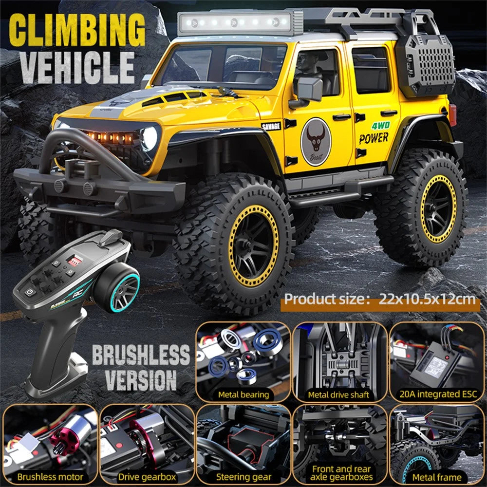 ZLL SG206MAX Brushless Motor 1:20 RC Climbing Car 4WD High Speed Vehicle with LED Light, Single Battery - Yellow - 6